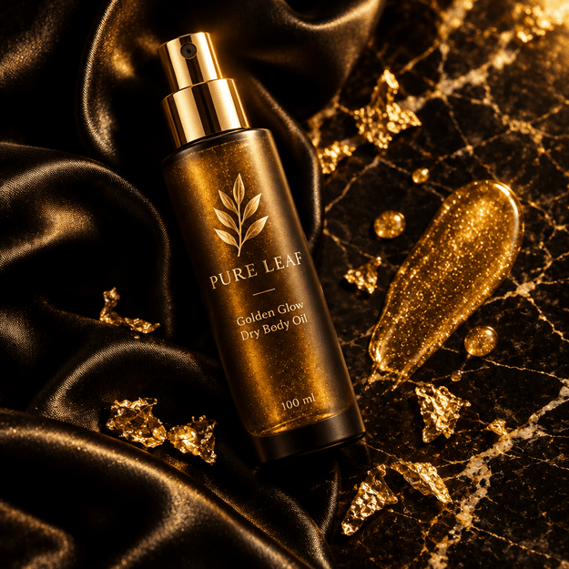 Pure Leaf Golden Glow sausas kūno aliejus su žėručiais 100 ml