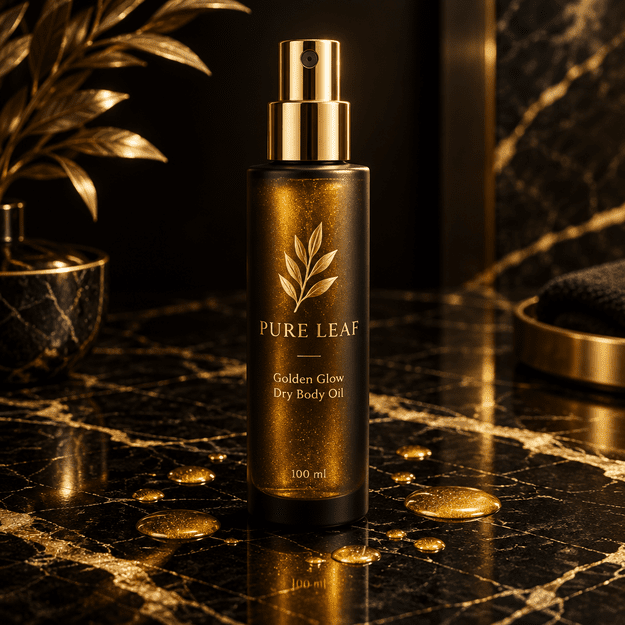 Pure Leaf Golden Glow sausas kūno aliejus su žėručiais 100 ml