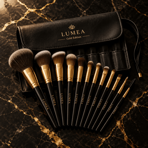 Lumea Tools Gold Edition 12 makiažo teptukų rinkinys